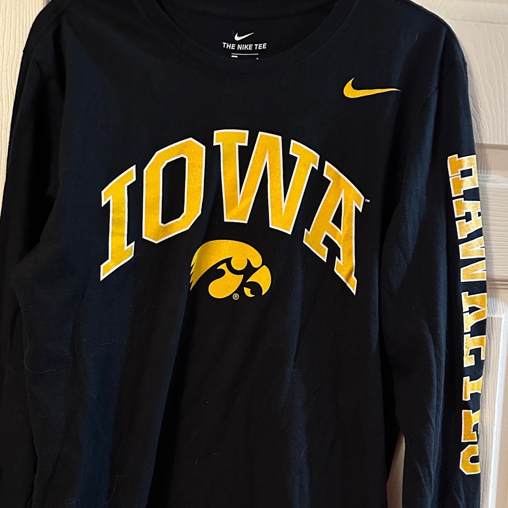 Nike Black and Yellow Iowa Long Sleeve Tee